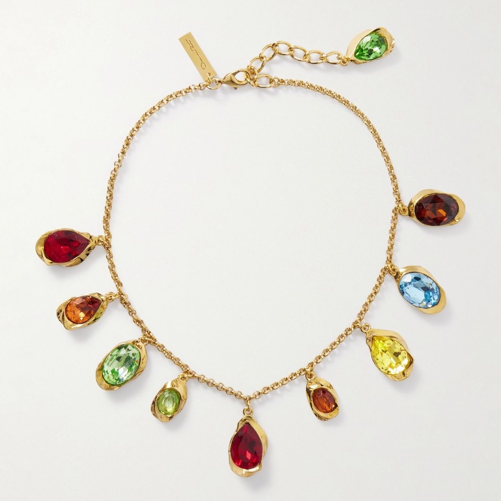 Oscar De La Renta Multicolored Crystal Necklace